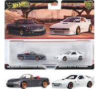 Hot Wheels Premium 2-Pack '04 Mazda Mazdaspeed Miata/Mazda RX7 FC Pandem HRR75 [Mini Car] [3 Years Old and Up]