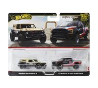 HOT WHEELS 2 PACK FORD BRONCO R AND '17 FORD F-150 RAPTOR HRR77