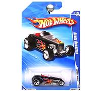 Hot Wheels 2010 HW HOT RODS Black with Flames 06 of 10 Deuce Roadster Toy Car
