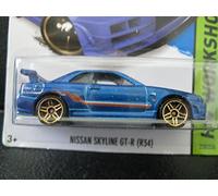 HOT WHEELS 2014 RELEASE BLUE NISSAN SKYLINE GT-R (R34) DIE-CAST, HOT WHEELS NISSAN SKYLINE DIE-CAST by Mattel