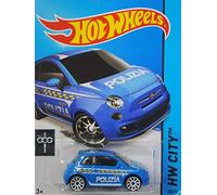 Hot Wheels, 2015 HW City, Fiat 500 [Light Blue Polizia] Die-Cast Vehicle #50/250 by Hot Wheels