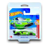 Hot Wheels 2016 Ford GT Race (Green & Black) 7/10 Then and Now - 2024-229/250 (Short Card) - includes a KLAS Car Keeper Protector Case - HTC71