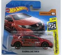 Hot Wheels 2018 '16 Honda Civic Type R Red 2/10 HW Speed Graphics 126/365 (Short Card)