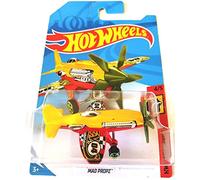 Hot Wheels 2018 50th Anniversary HW Daredevils Mad Propz (Airplane), Yellow and Red