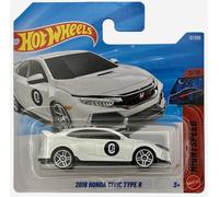 Hot Wheels - 2018 Honda Civic Type R - Night Speed 3/10 - JJH88 - Short Card - White - Licensed Model - Mattel 2026-1:64