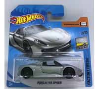 Hot Wheels 2018 Porsche 918 Spyder Silver 2/10 Factory Fresh 184/365 (Short Card)