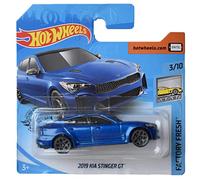 Hot Wheels 2019 Kia Stinger GT, [Blue] Factory Fresh 3/10 Short Card