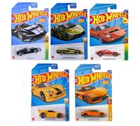 Hot Wheels 2022 Exotics Super Car Set of 5 Diecast Vehicles from L2593 Release with Mclaren, Lotus, Lamborghinis and More