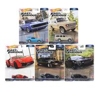 Hot Wheels 2023 Fast Mattel 2023 Fast & Furious Premium Die-Cast Car Set of 5, Iconic Movie Models, 1:64 Scale, HNW46-956B, Ages 3+