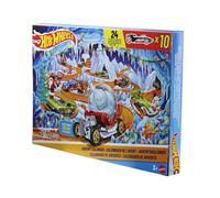 Hot Wheels Toy Cars & Playset, 2026 Advent Calendar with 10 Vehicles in 1:64 Scale, 14 Winter-Themed Accessories & 10 Ornament Clips, JLG41