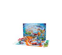 Hot Wheels Toy Cars & Playset, 2026 Advent Calendar with 10 Vehicles in 1:64 Scale, 14 Winter-Themed Accessories & 10 Ornament Clips, JLG41