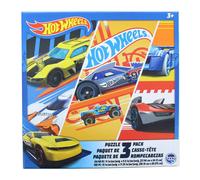 Hot Wheels 3 Pack Kids Puzzles (1X24PC 1X 48PC 1X100PC) Blue