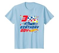 Hot Wheels 3rd Birthday Boy T-Shirt, Youth, Baby Blue, Large
