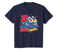 Hot Wheels 3rd Birthday Boy T-Shirt, Youth, Navy Blue, Large