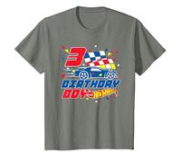 Hot Wheels 3rd Birthday Boy T-Shirt, Youth, Olive Heather, Small