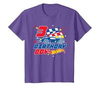Hot Wheels 3rd Birthday Boy T-Shirt, Youth, Purple Heather, 4T