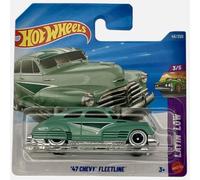 Hot Wheels - '47 Chevy Fleetline - Turquoise Lowrider Custom - Layin' Low 3/5 - 46/250 - JJJ16 - General Motors License - Mattel 2026-1:64 Model Car