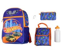 Hot Wheels 5 Piece Backpack Race Car Design Tote Bag Set