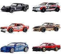 Hot Wheels 6 Pack Custom Datsun 240z, 2018 Honda Civic Type R, '70 Toyota Celica, Mazda RX-7, Subaru WRX STi, and '82 Nissan Skyline