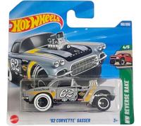 Hot Wheels '62 Corvette Gasser, Die-Cast Model Car, HW Reverse Race Collection, Grey