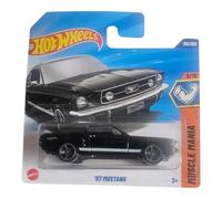 Hot Wheels '67 Mustang, Die-Cast Model Car, Black, 1:64 Scale, Muscle Mania Series