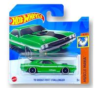 Hot Wheels '70 Dodge HEMI Challenger (Green) 4/10 Muscle Mania 2023-123/250 (Short Card) - COMES IN A KLAS CAR KEEPER PROTECTIVE COLLECTORS CASE - HKJ55