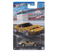 Hot Wheels '71 Lamborghini Miura SV, 70s-90s Collection, Die-Cast Model Car, Black with Gold Wheels