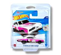 Hot Wheels '74 Brazilian Dodge Charger (White, Pink & Black (World Womens Day 2025)) 3/10 HW Celebration Racers - 2025-76/250 (Short Card) - includes a KLAS Car Keeper Protector Case - HYX20