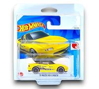 Hot Wheels '91 Mazda MX-5 Miata (Yellow & Black) 6/10 HW J-Imports - 2024-120/250 (Short Card) - includes a KLAS Car Keeper Protector Case - HTD80