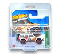Hot Wheels '95 Jeep Cherokee (White, Brown, Orange & Red - TREASURE HUNT) 4/5 Mud Studs - 2023-176/250(Short Card) - COMES IN A KLAS CAR KEEPER PROTECTIVE COLLECTORS CASE - HKL02