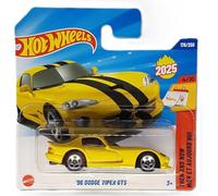 Hot Wheels - '96 Dodge Viper GTS - Then and Now 4/10 - JBB95 - Short Card - Yellow - Mattel 2025 - Officially Licensed Dodge Model from the 2025 Then and Now Series (176/250) - 1:64