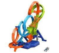 Hot Wheels Action 4-Loop Crash Out Track Set with Motorized Booster & 1:64 Scale Toy Car