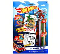 Hot Wheels Activity Pack - Includes Colouring Pad, Activity Pad, 5 Metallic Colouring Pencils & Holographic Sticker Sheet - Fun Kids Gift for Creativity, Travel, & Educational Play - 60-0033