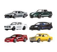 Hot Wheels 1:64 Scale Die-Cast Toy Cars, Set of 6 Japanese Vehicles with Elevated Deco (Styles May Vary), JBY77