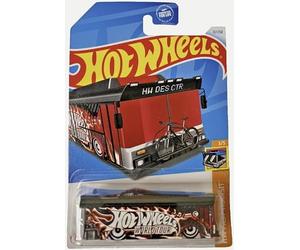 Hot Wheels Ain't Fare, HW Fast Transit 3/5 (Black/Red) - Bus - Die-cast Metal - 1:64 Scale - Pull-Back Action - Manual Winding - Kids - Children - Unisex