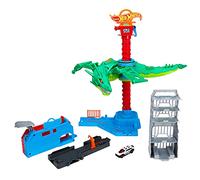 Hot Wheels Air Attack Dragon Motorized Playset with Flying Nemesis, Different Sound FX Combinations, One 1:64 Scale Hot Wheels Vehicle, Gift Idea for Kids 3 Years Old & Up