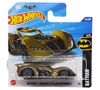 Hot Wheels - Arkham Asylum Batmobile - Batman 2/5 - HYX04 - Short Card - DC - Gold Metallic - Mattel 2025-1:64