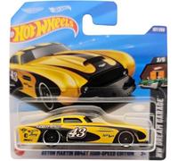 Hot Wheels Aston Martin DB4GT High-Speed Edition, Yellow/Black Racing Car, No. 43, 1:64 Scale