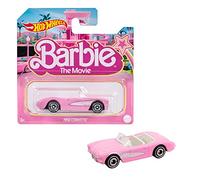 Hot Wheels Barbie Die-Cast Pink Corvette in 1:64 Scale, Toy Car Modelled on the Corvette in Barbie The Movie with Film-Themed Packaging, HPR54