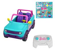Hot Wheels Barbie Remote Control Car, SUV & Stickers, Can Hold & Store 2 Barbie Dolls & Accessories, Kid-Applied Stickers for Customization, HTP53