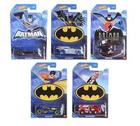 Hot Wheels Batman 2023 Batmobile Complete Set of 5 Diecast Vehicles Mix 2 from HDG89-956F Release, Gray, Black, Navy, Red
