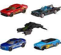 Hot Wheels Batman 5-Pack, Set Of 5 Batman-Themed Toy Cars In 1:64 Scale (Styles May Vary)