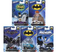 Hot Wheels Batman Die-Cast Car Collection, 5-Pack, The Brave and The Bold, Classic TV Series, Arkham Knight, Limited Edition HDG89-956K