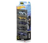 Hot Wheels Batman Toy Car 5-Pack, Set of 5 1:64 Scale Die-Cast Batman-themed Vehicles Including the Batmobile, JDR18