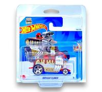 Hot Wheels Birthday Burner (Brown, Red & Blue) 8/10 HW Celebration Racers - 2024-146/250 (Short Card) - COMES IN A GENUINE KLAS CAR KEEPER PROTECTOR CASE - HRY72