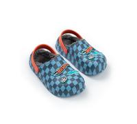 Hot Wheels Boys Blue Checkerboard Clogs | Soft Plush Lining for Indoor & Outdoor Wear | Easy Pull-On Design | Stylish Footwear for Playtime & Adventures Merch - 10 UK Child