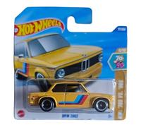Hot Wheels BMW 2002, 1:64 Scale Die-Cast Model Car, Yellow with Racing Stripes, 77/250