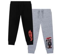 Hot Wheels Boys 2 Pack Joggers - 100% Cotton Tracksuit Bottoms Pack of 2 with Elasticated Waist & Cuffed Ankles (UK, Age, 7 Years, 8 Years, Regular) Multicoloured