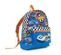 Hot Wheels Boys Backpack | Durable School Bag with Adjustable Straps | Water-Resistant Design | Includes Large Main Compartment and Kangaroo Pocket | Ages 3-10 Years Old