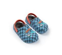 Hot Wheels Boys Blue Checkerboard Clogs | Soft Plush Lining for Indoor & Outdoor Wear | Easy Pull-On Design | Stylish Footwear for Playtime & Adventures Merch - 8 UK Child